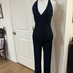 bebe black and blue Sparkling Jumpsuit